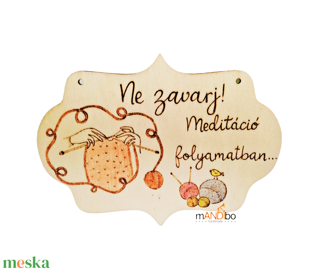 Ne zavarj, meditáció folyamatban - vicces képecske - otthon & életmód - dekoráció - kép & falikép - fából készült kép - Meska.hu