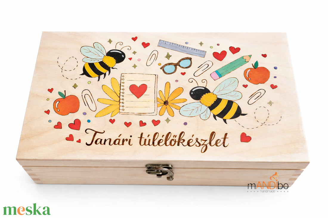 Tanári túlélőkészlet méhecske / katica csoportnak - vicces ajándék pedagógusoknak évzáróra, ballagásra - esküvő - emlék & ajándék - doboz - Meska.hu