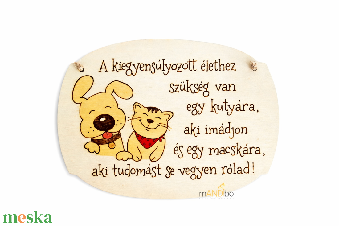 Kutya / macska kedvelőknek - vicces kopogtató - pirogravírozott képecske - otthon & életmód - dekoráció - ajtó- és ablak dekoráció - ajtótábla - Meska.hu