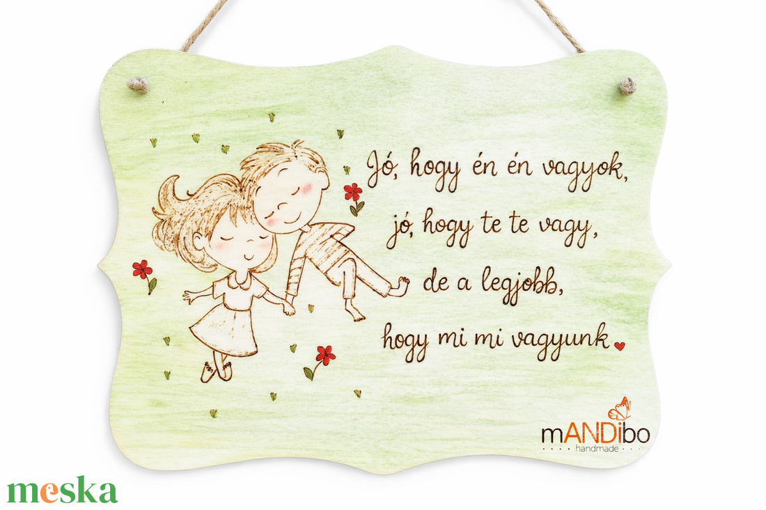 Pirogravírozott kép Valentinnapra, évfordulóra - otthon & életmód - dekoráció - ajtó- és ablak dekoráció - ajtódísz & kopogtató - Meska.hu