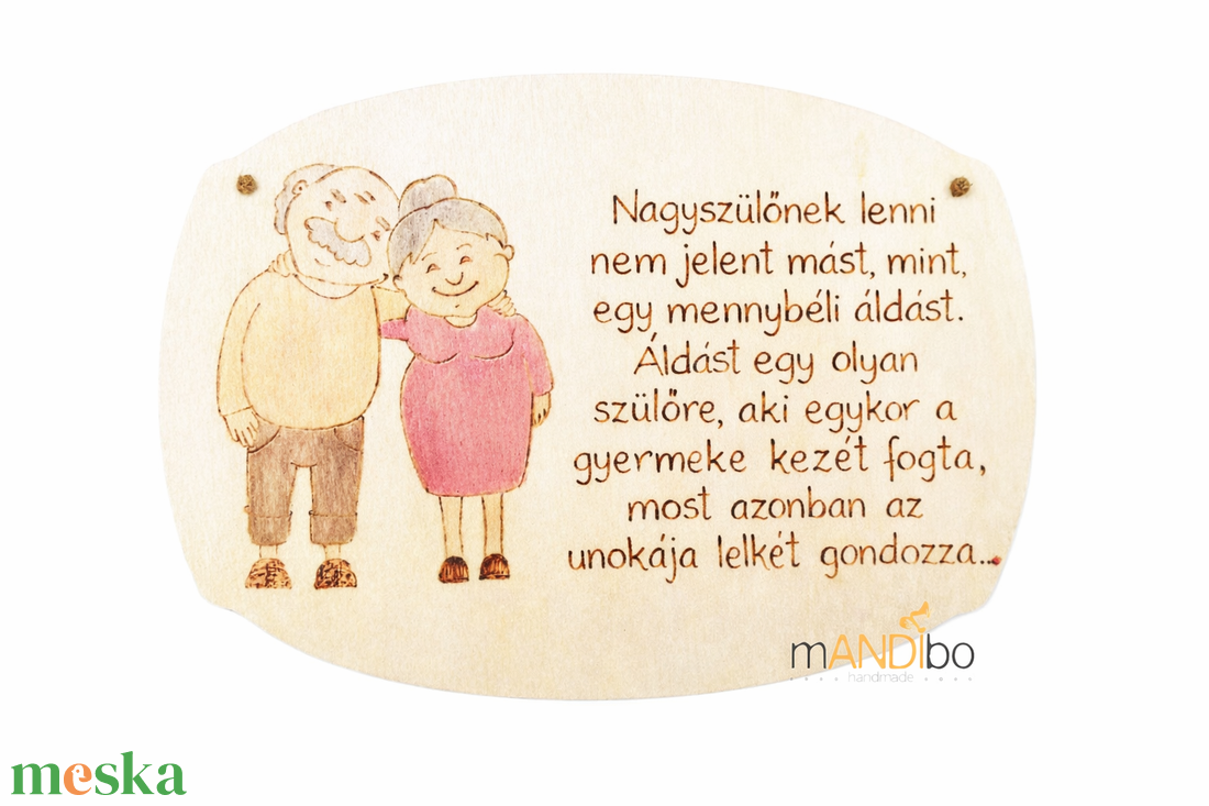 Nagyszülőknek készült képecske  - otthon & életmód - dekoráció - ajtó- és ablak dekoráció - ajtódísz & kopogtató - Meska.hu