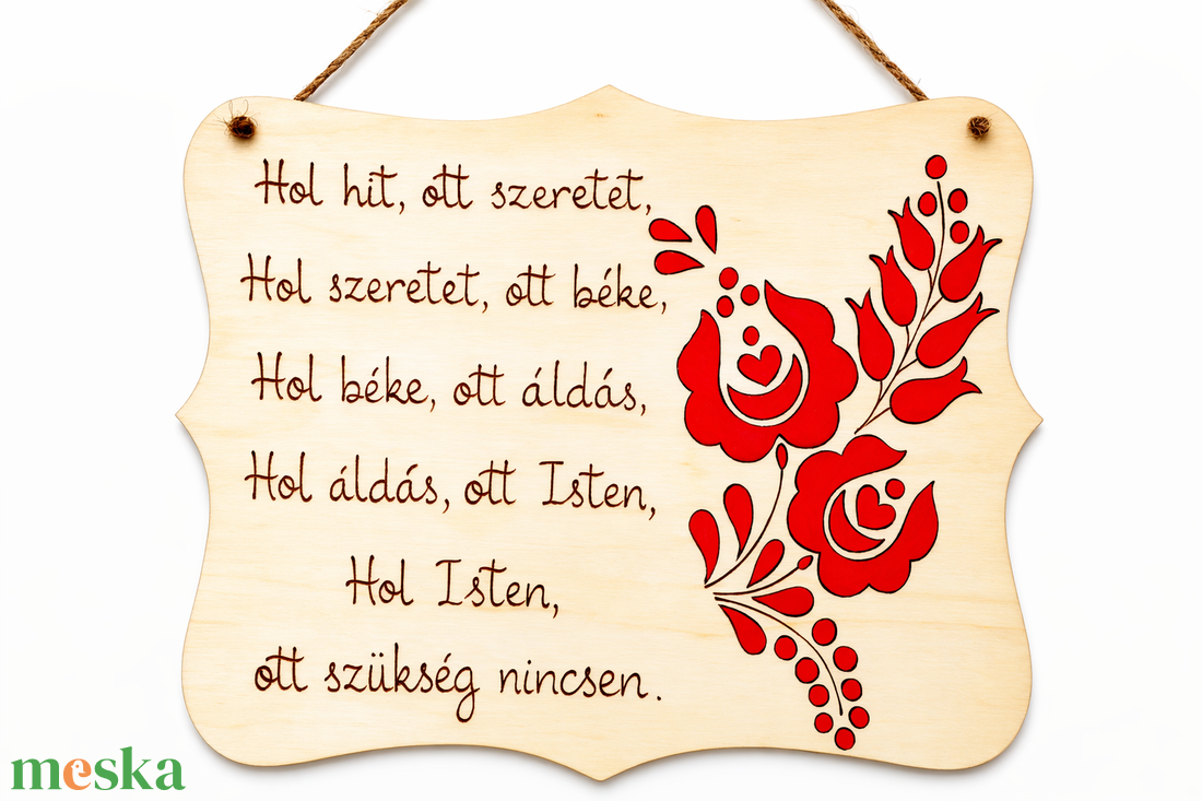 Magyaros házi áldás - pirogravírozott képecske - otthon & életmód - dekoráció - ajtó- és ablak dekoráció - ajtótábla - Meska.hu