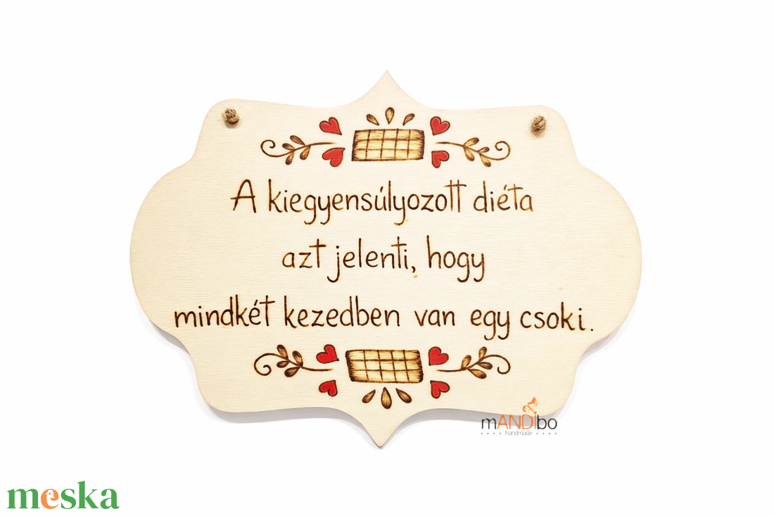 Kiegyensúlyozott diéta pirogravírozott kép konyhába - otthon & életmód - konyhafelszerelés, tálalás - konyhai dekoráció - konyhai dísz - Meska.hu