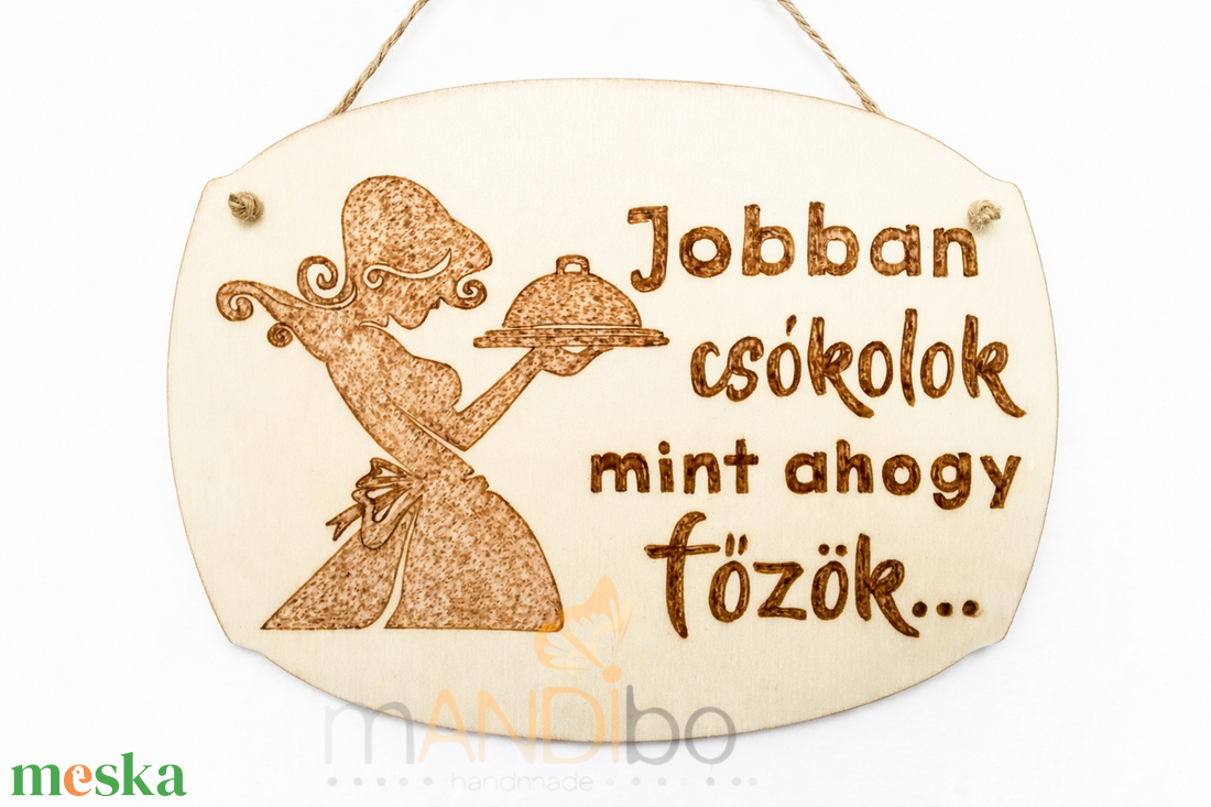 Konyhai vicces pirogravírozott kép - új háziasszonyoknak - otthon & életmód - konyhafelszerelés, tálalás - konyhai dekoráció - konyhai dísz - Meska.hu
