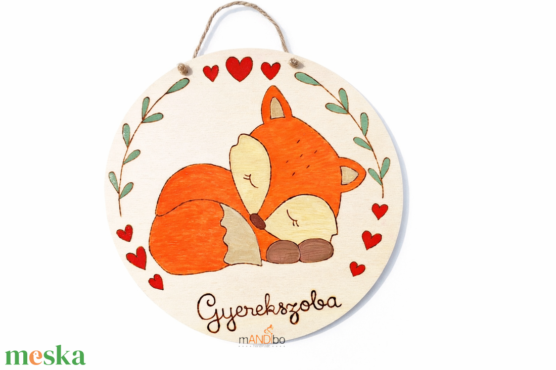 Rókás gyerekszoba kép - baba - mama - babaszoba dekoráció - gyerek névtábla - Meska.hu