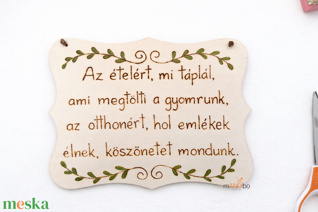 Konyhai áldás pirogravírozott kép - otthon & életmód - konyhafelszerelés, tálalás - konyhai dekoráció - konyhai dísz - Meska.hu
