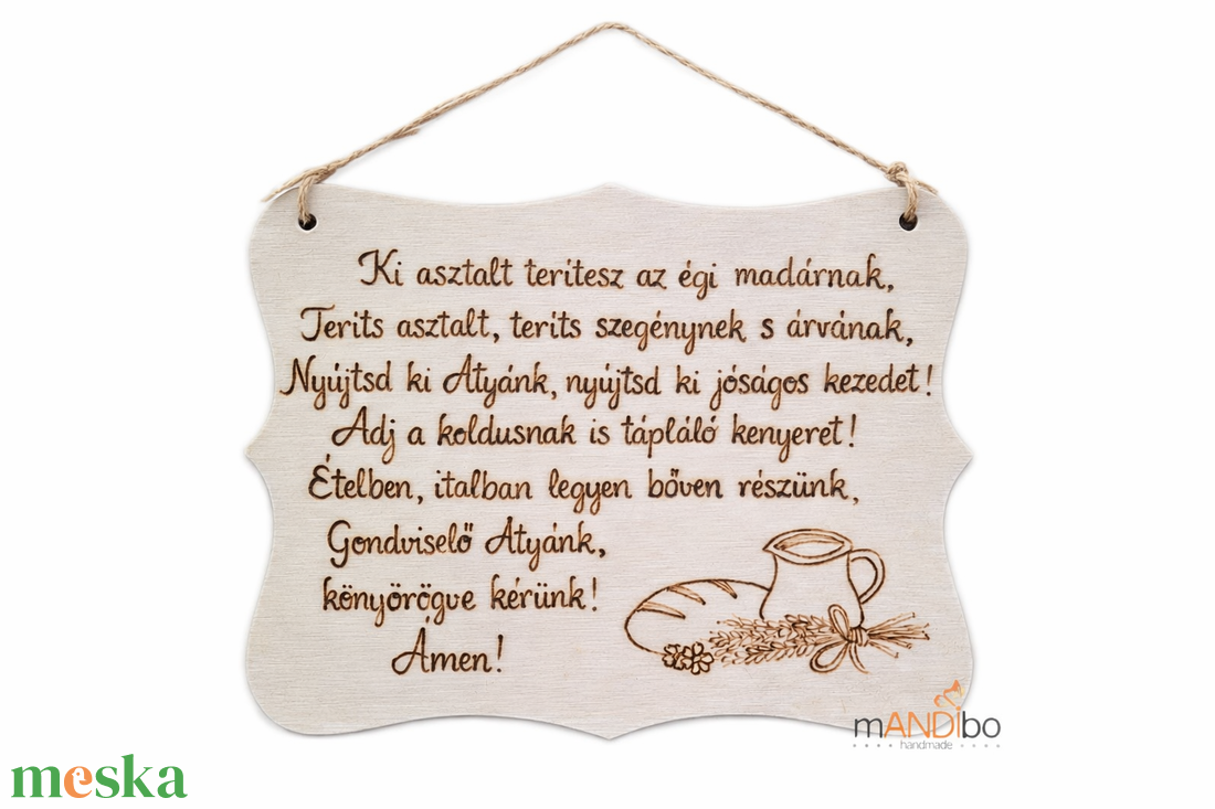 Székely asztali áldás pirogravírozott kép - otthon & életmód - konyhafelszerelés, tálalás - konyhai dekoráció - konyhai dísz - Meska.hu
