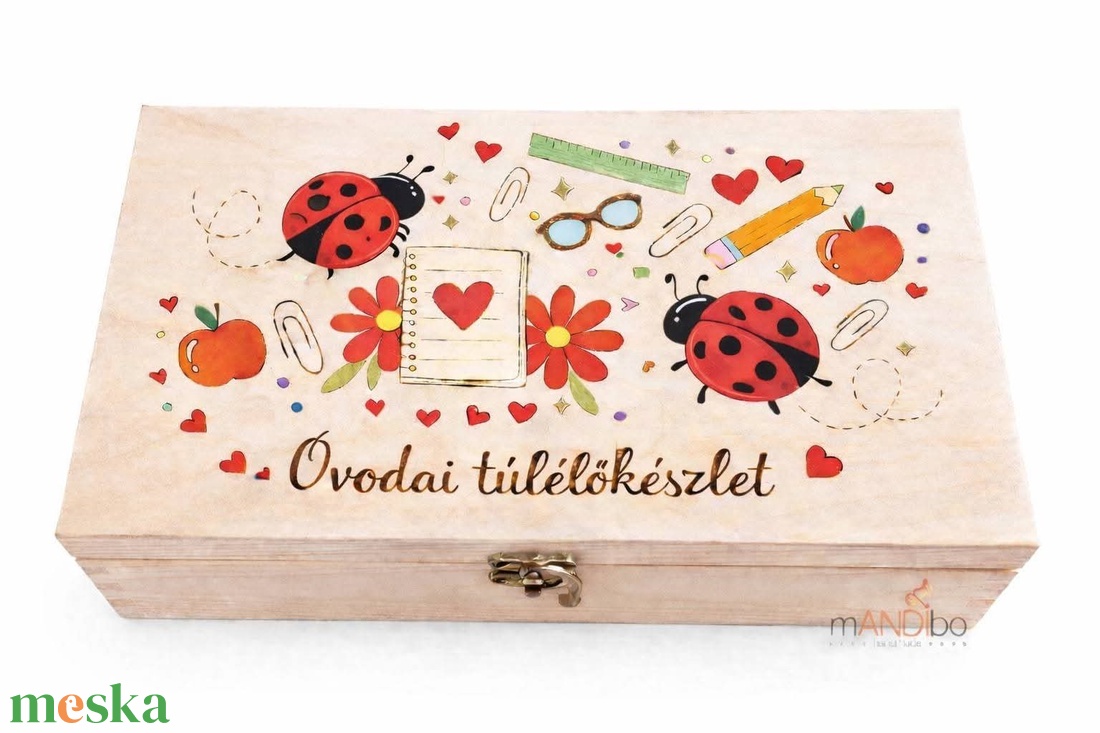 Óvodai - tanári túlélőkészlet katica csoportnak - vicces ajándék pedagógusoknak évzáróra, ballagásra - esküvő - emlék & ajándék - doboz - Meska.hu