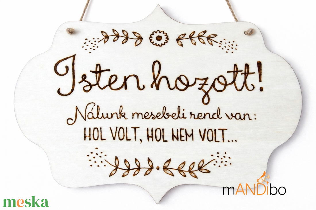 Mesebeli rend pirogravírozott kép - otthon & életmód - dekoráció - ajtó- és ablak dekoráció - ajtódísz & kopogtató - Meska.hu