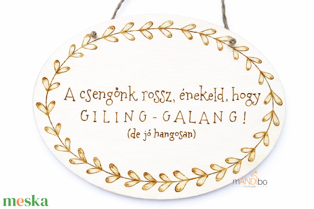 Csengőnk rossz - vicces pirogravírozott kép  - otthon & életmód - dekoráció - kép & falikép - fából készült kép - Meska.hu