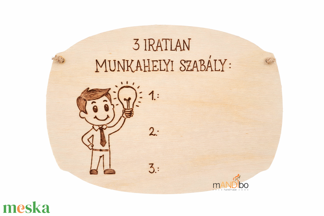 Vicces munkahelyi pirogravírozott képecske - otthon & életmód - dekoráció - kép & falikép - táblakép - Meska.hu