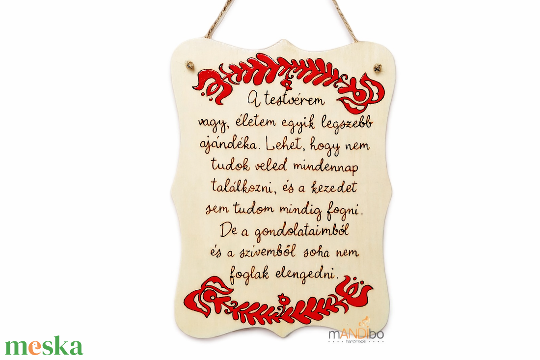 Testvéreknek készült magyaros mintás pirogravírozott képecske - otthon & életmód - dekoráció - kép & falikép - táblakép - Meska.hu