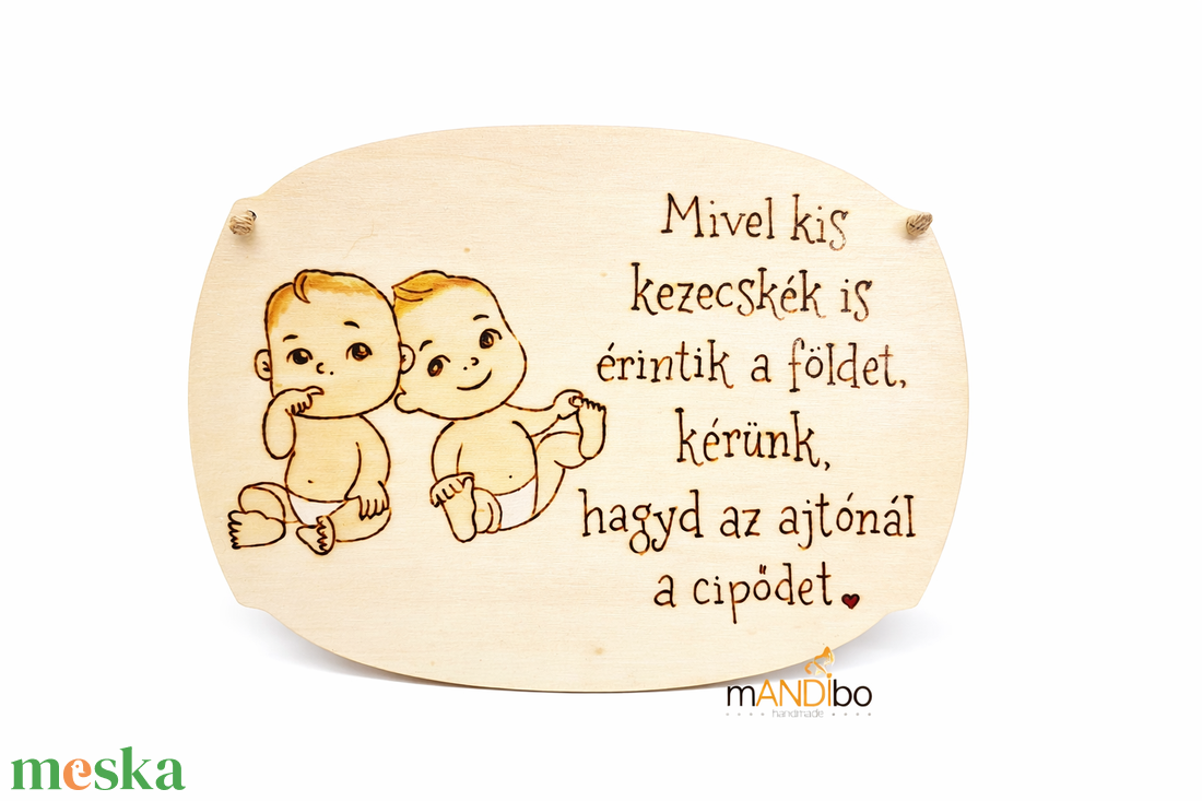 Ikerbabás szülőknek - vicces pirogravírozott kép  - baba - mama - babaszoba dekoráció - babaszoba kép - Meska.hu