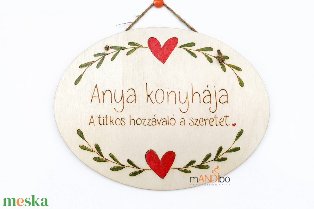 Anya / mama konyhája - személyreszabható pirogravírozott képecske - otthon & életmód - dekoráció - kép & falikép - táblakép - Meska.hu