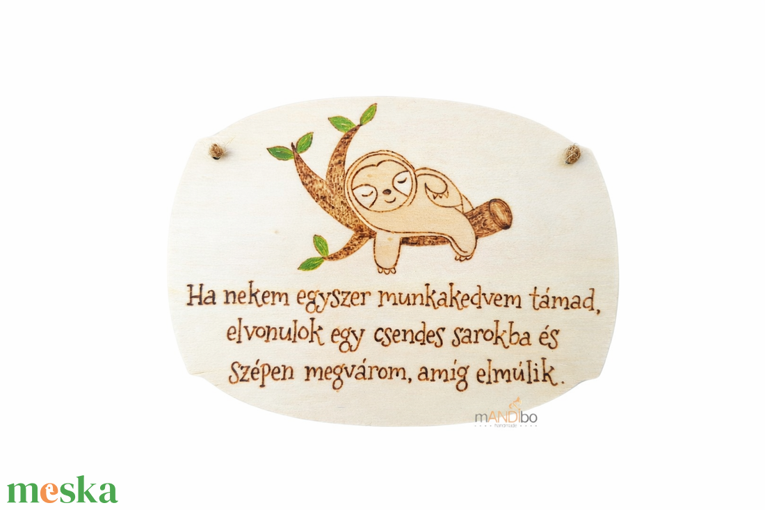 Munkahelyi vicces lajháros pirogravírozott képecske - otthon & életmód - dekoráció - kép & falikép - táblakép - Meska.hu