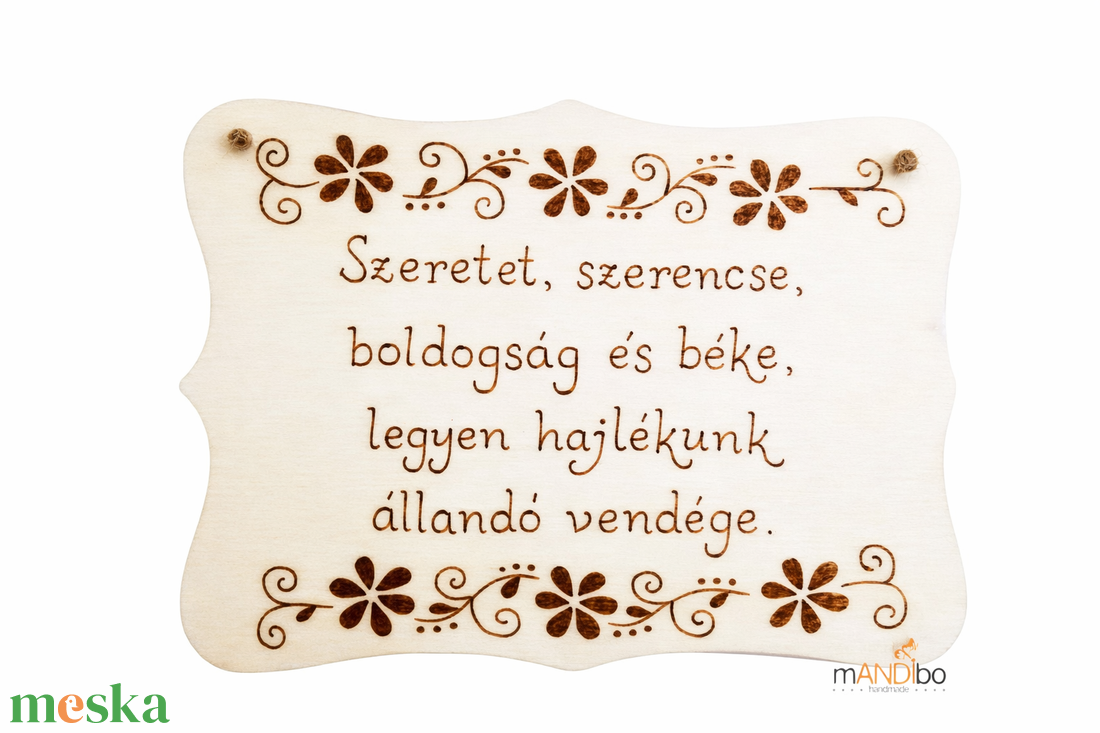 Áldás virágos mintás kopogtató - pirogravírozott képecske - otthon & életmód - dekoráció - ajtó- és ablak dekoráció - ajtódísz & kopogtató - Meska.hu