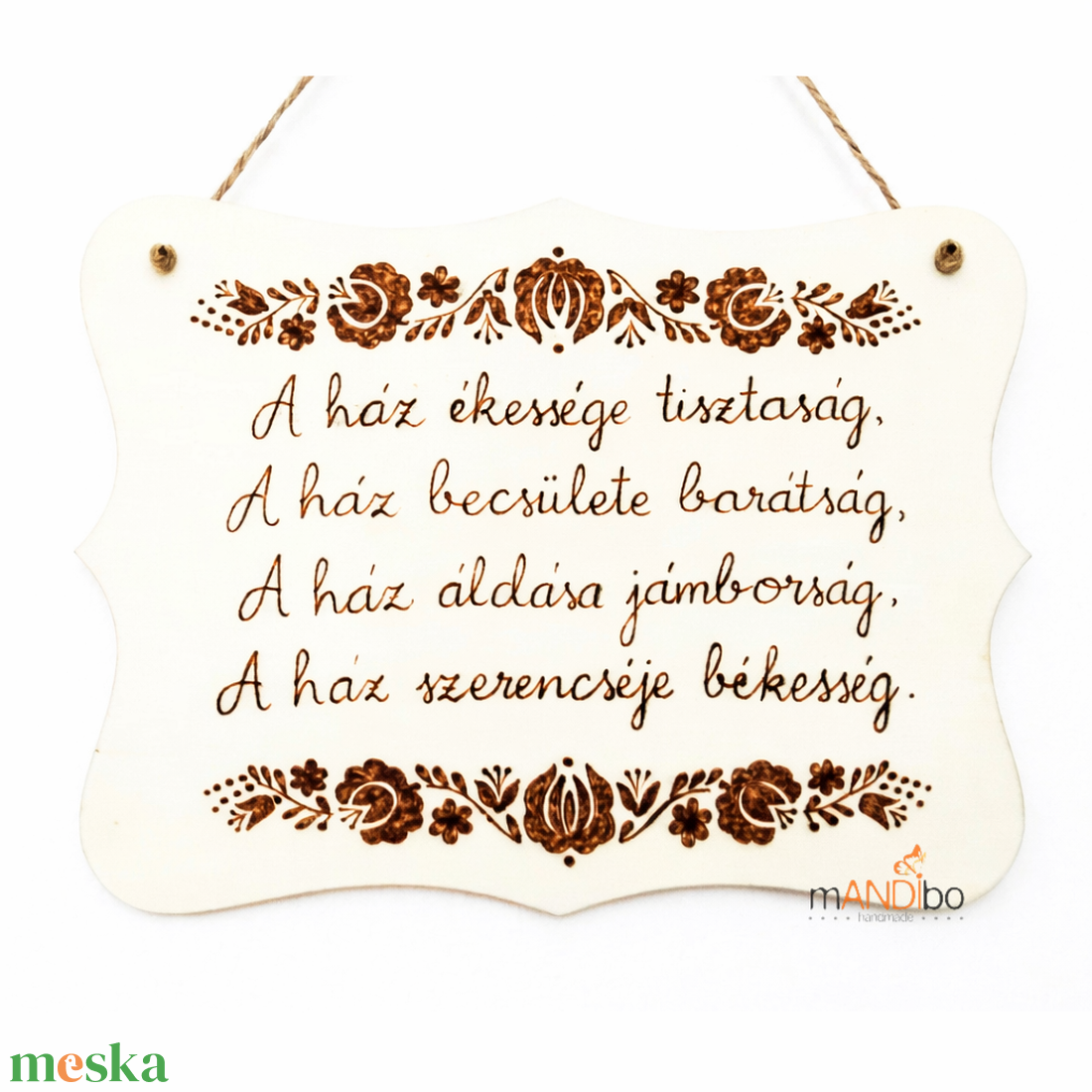 Áldás magyaros mintás kopogtató - pirogravírozott képecske - otthon & életmód - dekoráció - ajtó- és ablak dekoráció - ajtódísz & kopogtató - Meska.hu