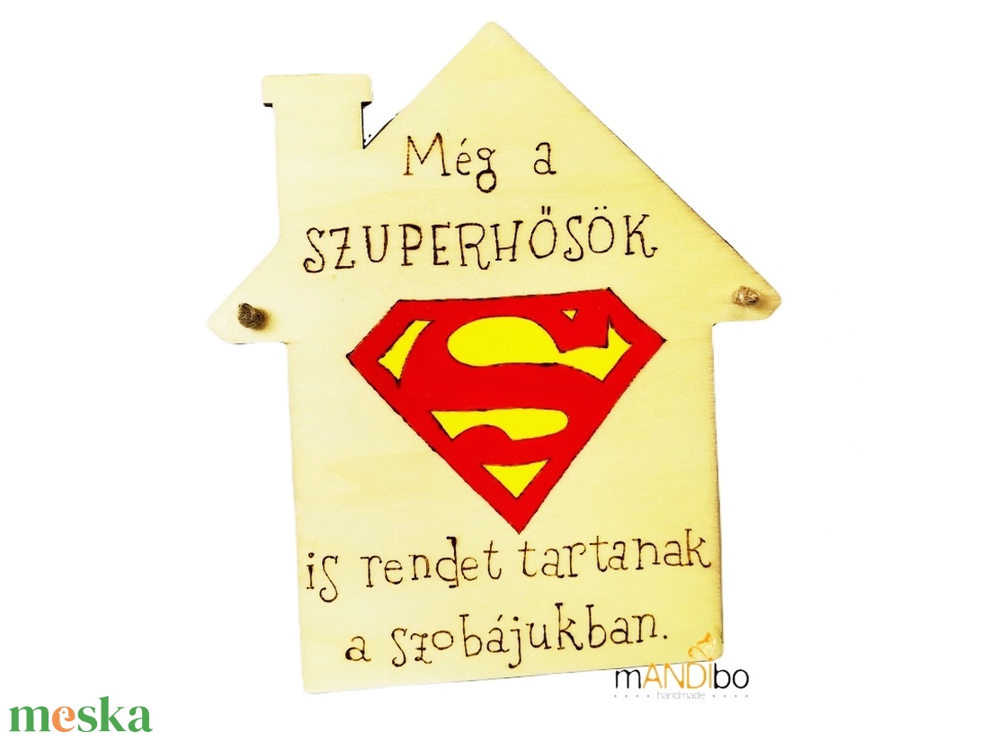 Még a szuperhősök is rendet tartanak a szobájukban - gyerekszobába készült pirogravírozott kép  - baba - mama - babaszoba dekoráció - gyerek névtábla - Meska.hu