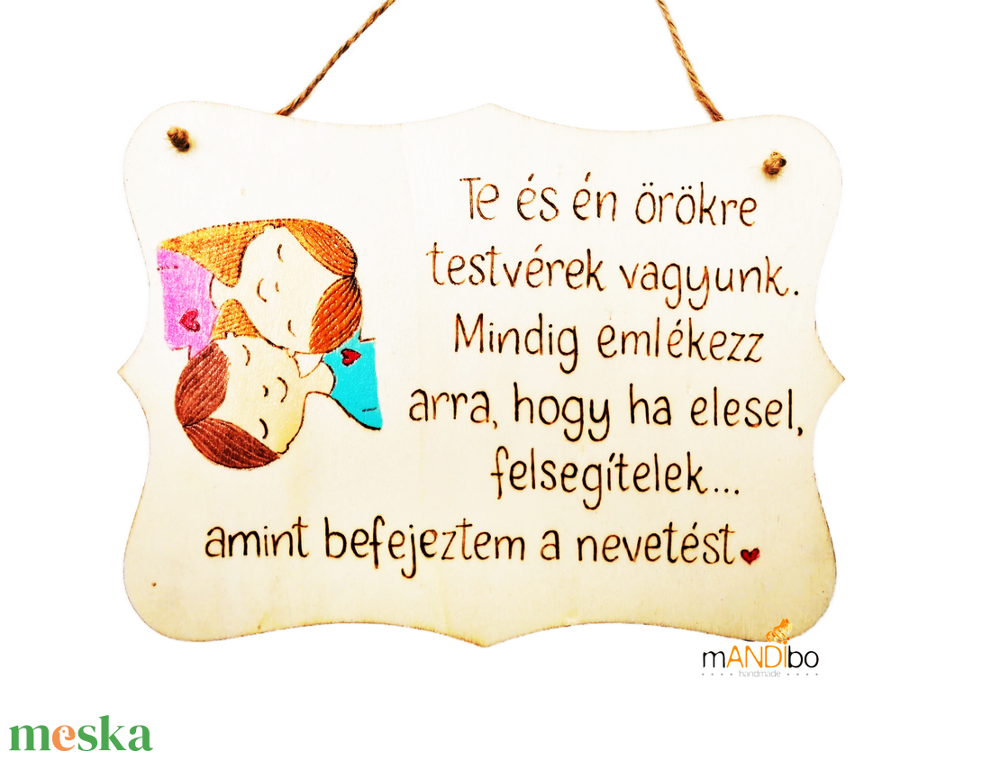 Testvéreknek készült vicces személyreszabható pirogravírozott képecske - otthon & életmód - dekoráció - kép & falikép - fából készült kép - Meska.hu