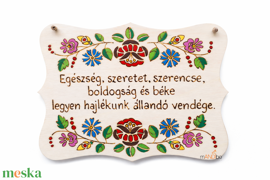 Kalocsai mintás áldás kép - otthon & életmód - konyhafelszerelés, tálalás - konyhai dekoráció - konyhai dísz - Meska.hu