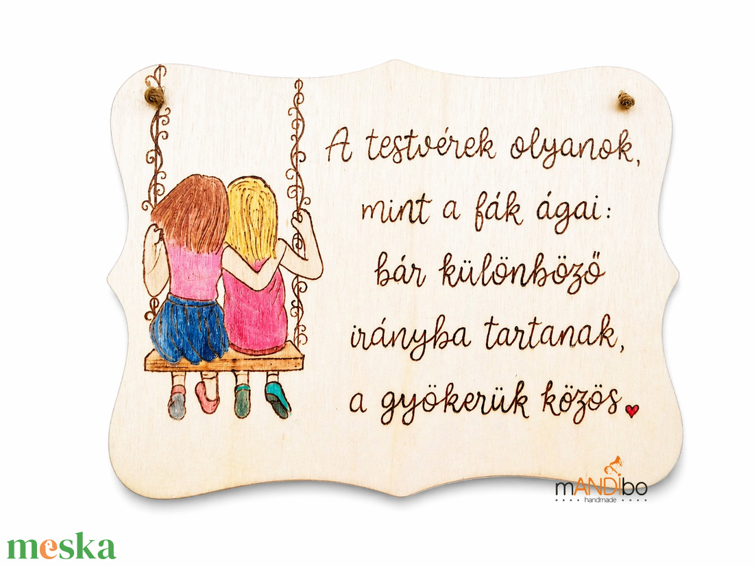 Testvéreknek készült személyreszabható pirogravírozott képecske - otthon & életmód - dekoráció - kép & falikép - táblakép - Meska.hu