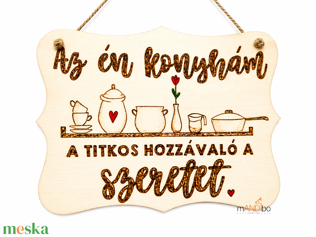 Az én konyhám - személyre szabható pirogravírozott kép  - otthon & életmód - konyhafelszerelés, tálalás - konyhai dekoráció - konyhai dísz - Meska.hu