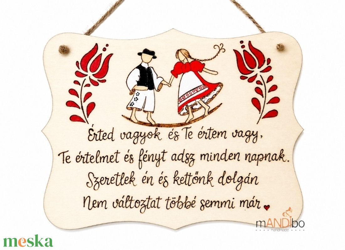 Kalocsai mintás áldás kép - otthon & életmód - konyhafelszerelés, tálalás - konyhai dekoráció - konyhai dísz - Meska.hu