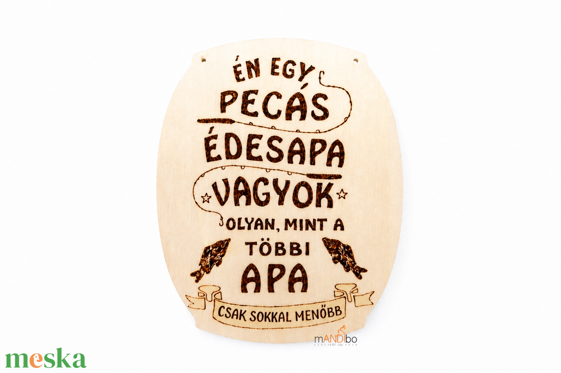 Horgászatot kedvelő apának készült pirogravírozott képecske - otthon & életmód - dekoráció - kép & falikép - táblakép - Meska.hu