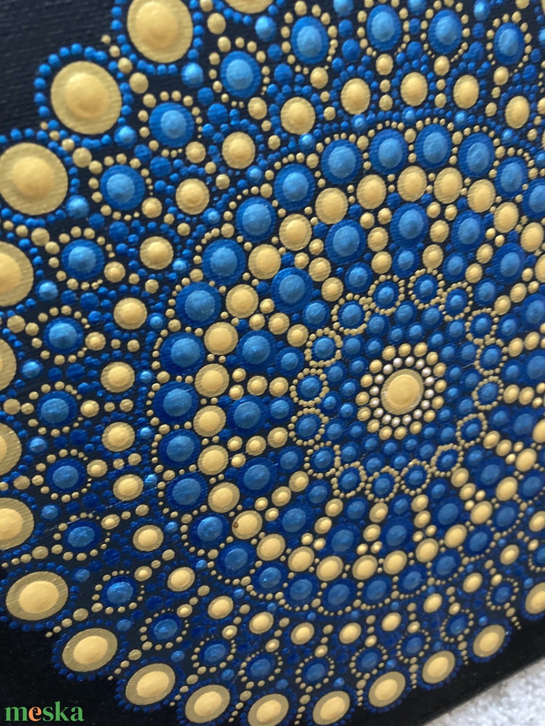 Kék-arany pontozott mandala - otthon & életmód - dekoráció - spiritualitás - mandala - Meska.hu Kék-arany pontozott mandala - otthon & életmód - dekoráció - spiritualitás - mandala - Meska.hu