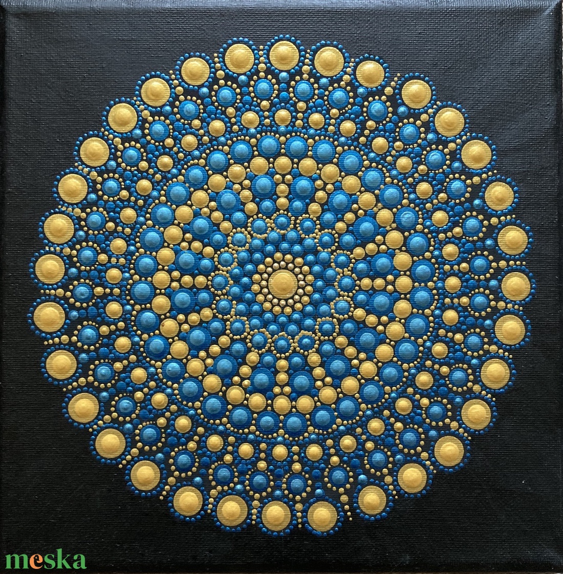 Kék-arany pontozott mandala - otthon & életmód - dekoráció - spiritualitás - mandala - Meska.hu Kék-arany pontozott mandala - otthon & életmód - dekoráció - spiritualitás - mandala - Meska.hu
