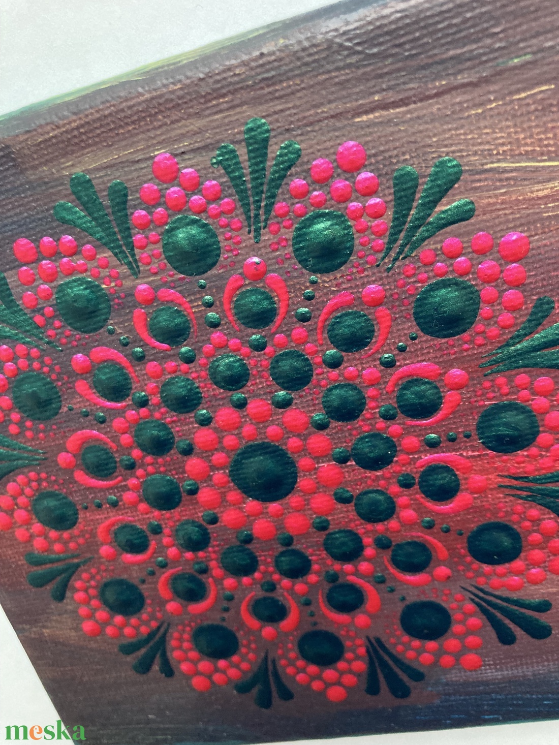 Türkiz-magenta pontozott mandala - otthon & életmód - dekoráció - spiritualitás - mandala - Meska.hu