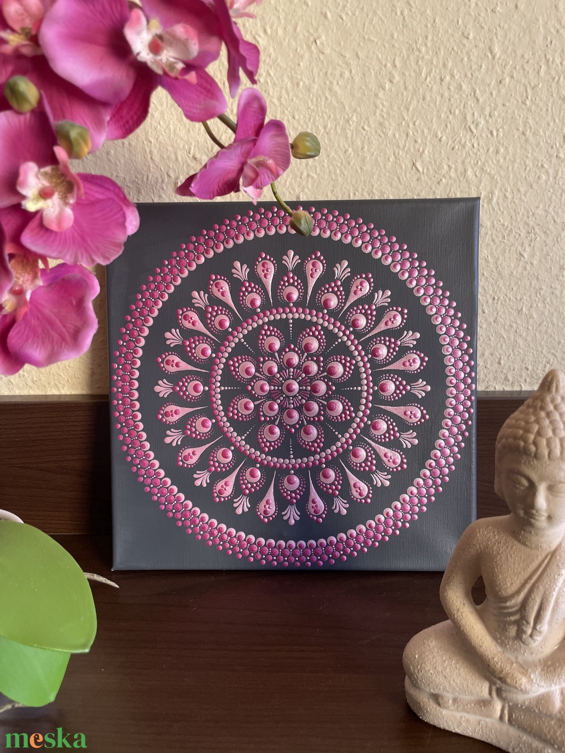 Antracitszürke-rózsaszín pontozott mandala - otthon & életmód - dekoráció - spiritualitás - mandala - Meska.hu Antracitszürke-rózsaszín pontozott mandala - otthon & életmód - dekoráció - spiritualitás - mandala - Meska.hu
