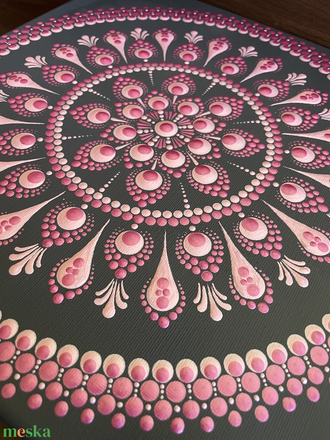 Antracitszürke-rózsaszín pontozott mandala - otthon & életmód - dekoráció - spiritualitás - mandala - Meska.hu Antracitszürke-rózsaszín pontozott mandala - otthon & életmód - dekoráció - spiritualitás - mandala - Meska.hu