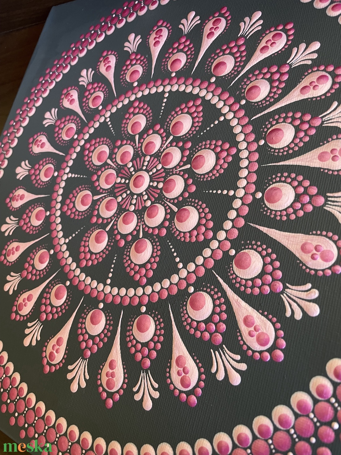Antracitszürke-rózsaszín pontozott mandala - otthon & életmód - dekoráció - spiritualitás - mandala - Meska.hu Antracitszürke-rózsaszín pontozott mandala - otthon & életmód - dekoráció - spiritualitás - mandala - Meska.hu