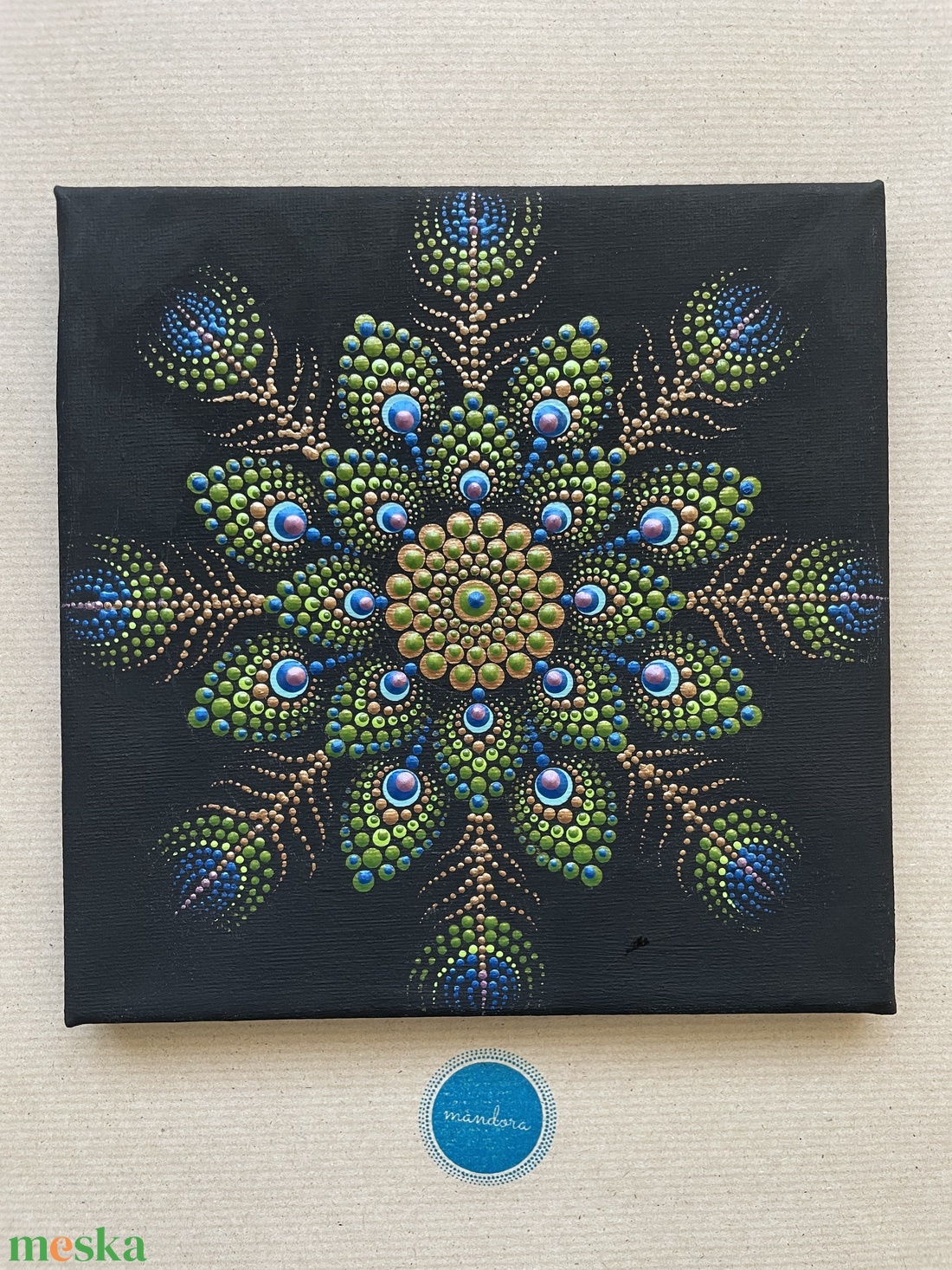 Páva mintás pontozott mandala - otthon & életmód - dekoráció - spiritualitás - mandala - Meska.hu