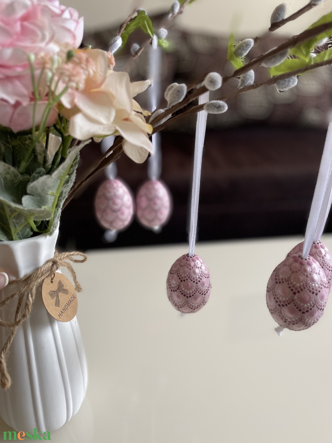 Húsvéti tojás - 6 db, tartóban - ünnepi díszek, dekorációk - húsvéti díszek és dekorációk - húsvéti tojásfadíszek - Meska.hu