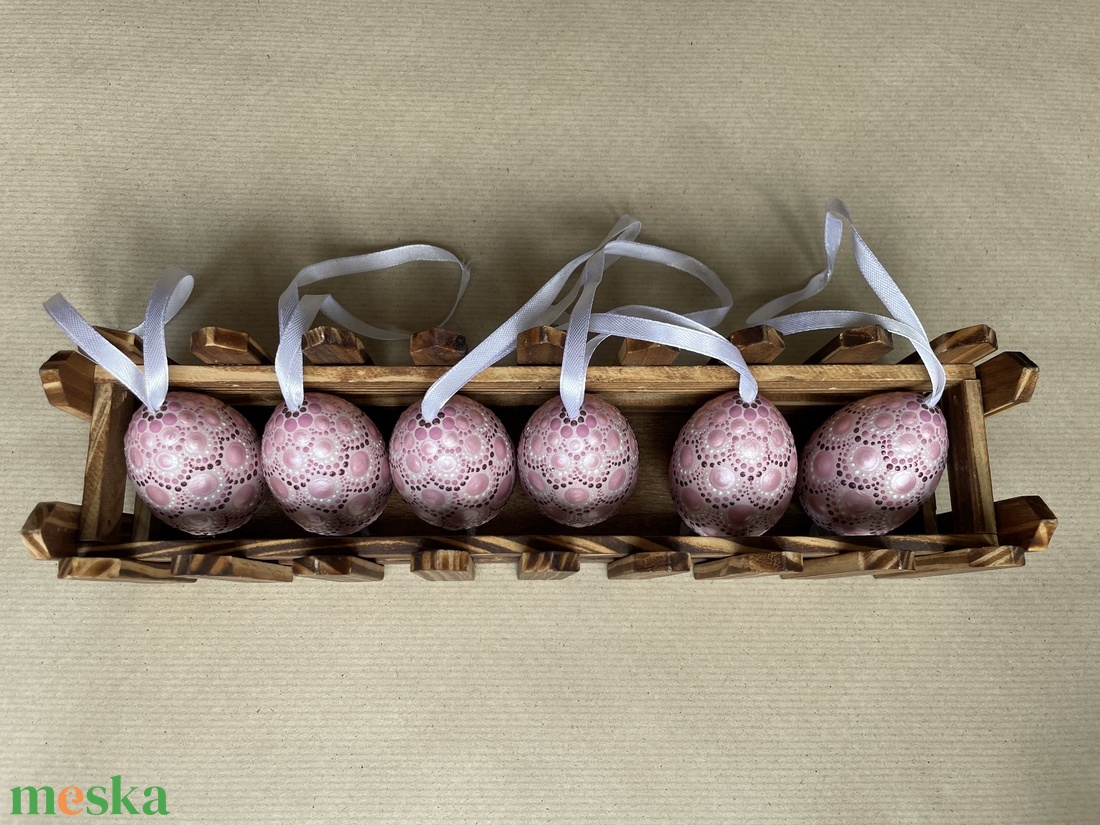 Húsvéti tojás - 6 db, tartóban - ünnepi díszek, dekorációk - húsvéti díszek és dekorációk - húsvéti tojásfadíszek - Meska.hu