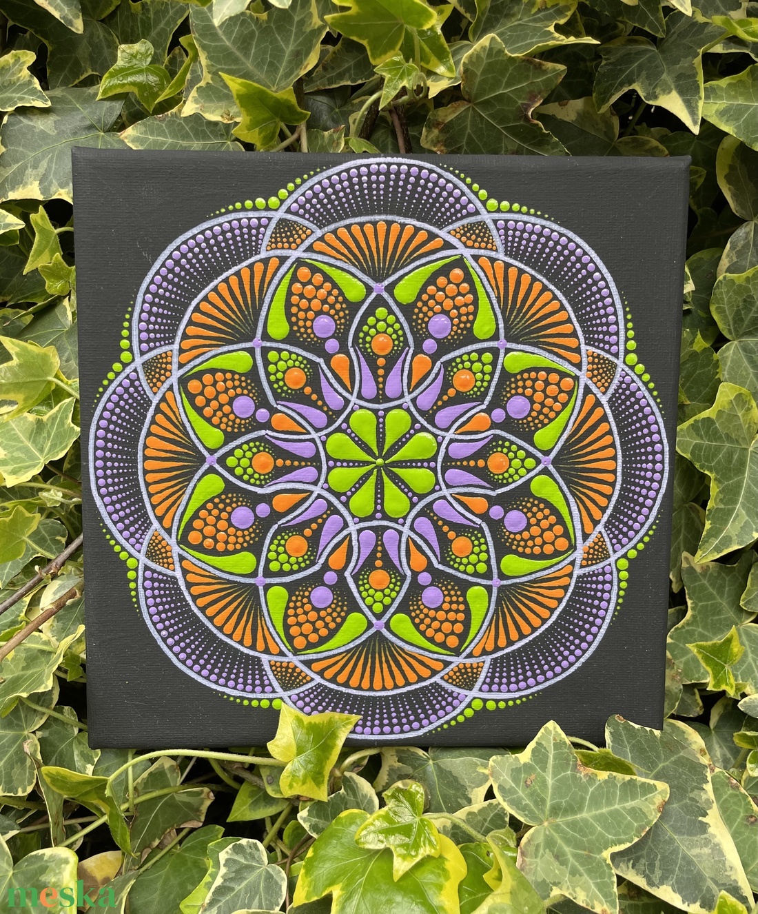 Lila-zöld-narancs színű pontozott mandala - otthon & életmód - dekoráció - spiritualitás - mandala - Meska.hu Lila-zöld-narancs színű pontozott mandala - otthon & életmód - dekoráció - spiritualitás - mandala - Meska.hu