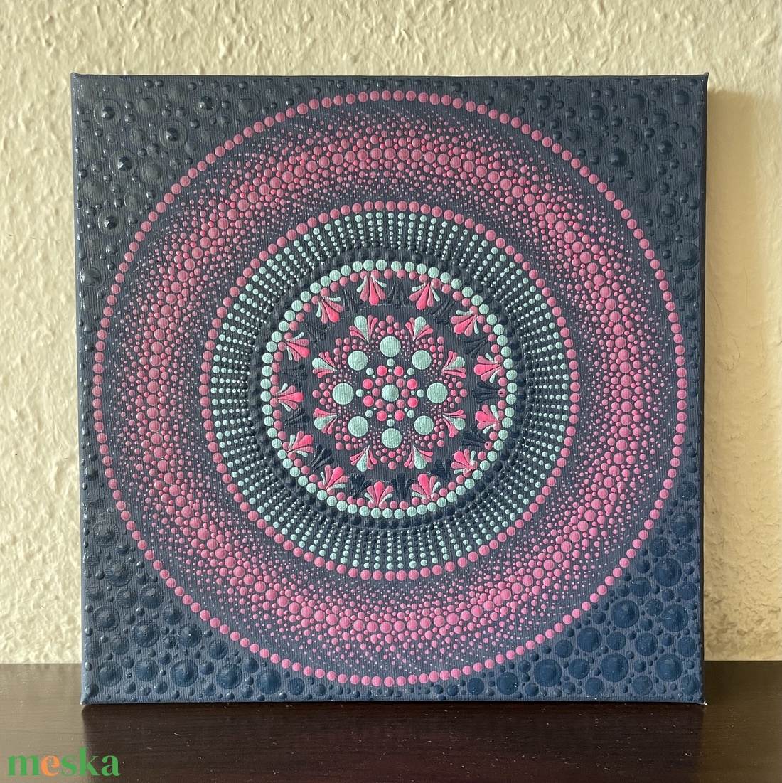 Sötétkék-türkiz-magenta színű pontozott mandala - otthon & életmód - dekoráció - spiritualitás - mandala - Meska.hu Sötétkék-türkiz-magenta színű pontozott mandala - otthon & életmód - dekoráció - spiritualitás - mandala - Meska.hu