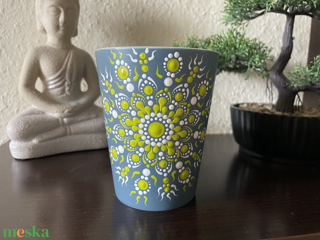 Vintage-kék bögre fehér-almazöld pontozott mandala mintával - otthon & életmód - konyhafelszerelés, tálalás - tálalás - teás- és kávés pohár, készlet - Meska.hu Vintage-kék bögre fehér-almazöld pontozott mandala mintával - otthon & életmód - konyhafelszerelés, tálalás - tálalás - teás- és kávés pohár, készlet - Meska.hu