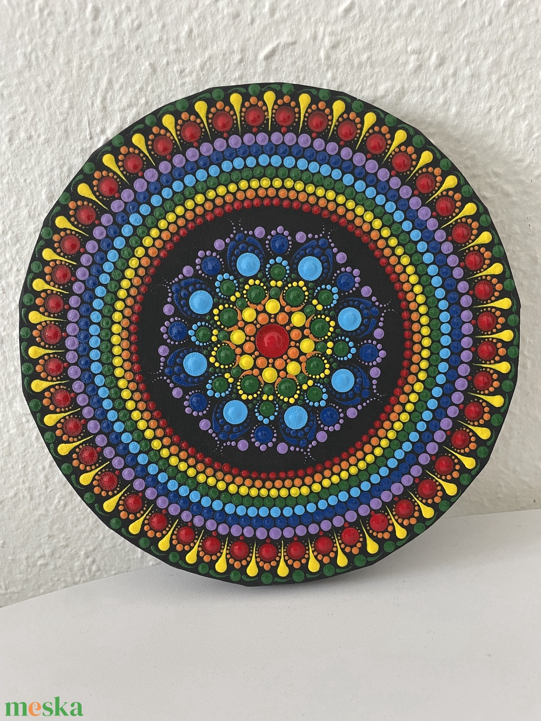 Csakra színű pontozott mandala - otthon & életmód - dekoráció - spiritualitás - mandala - Meska.hu