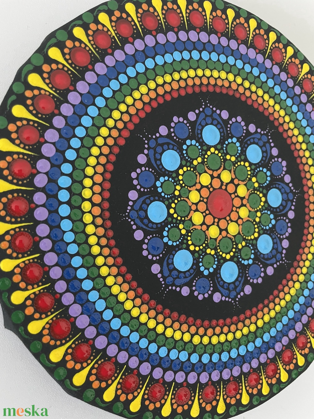 Csakra színű pontozott mandala - otthon & életmód - dekoráció - spiritualitás - mandala - Meska.hu