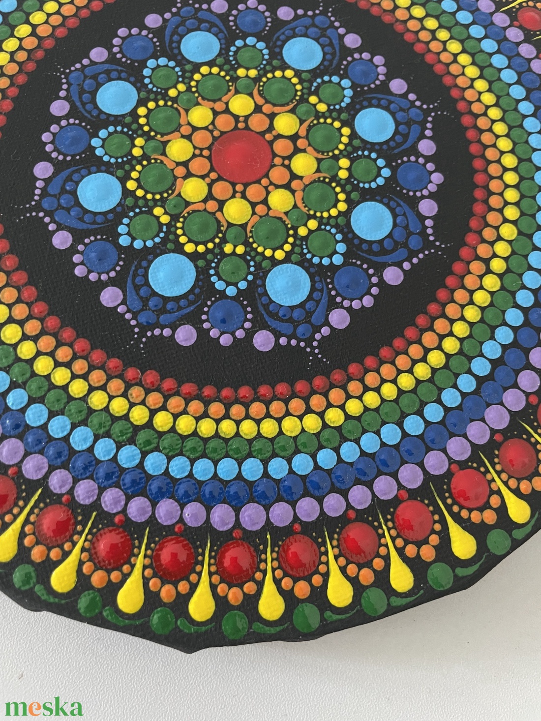 Csakra színű pontozott mandala - otthon & életmód - dekoráció - spiritualitás - mandala - Meska.hu