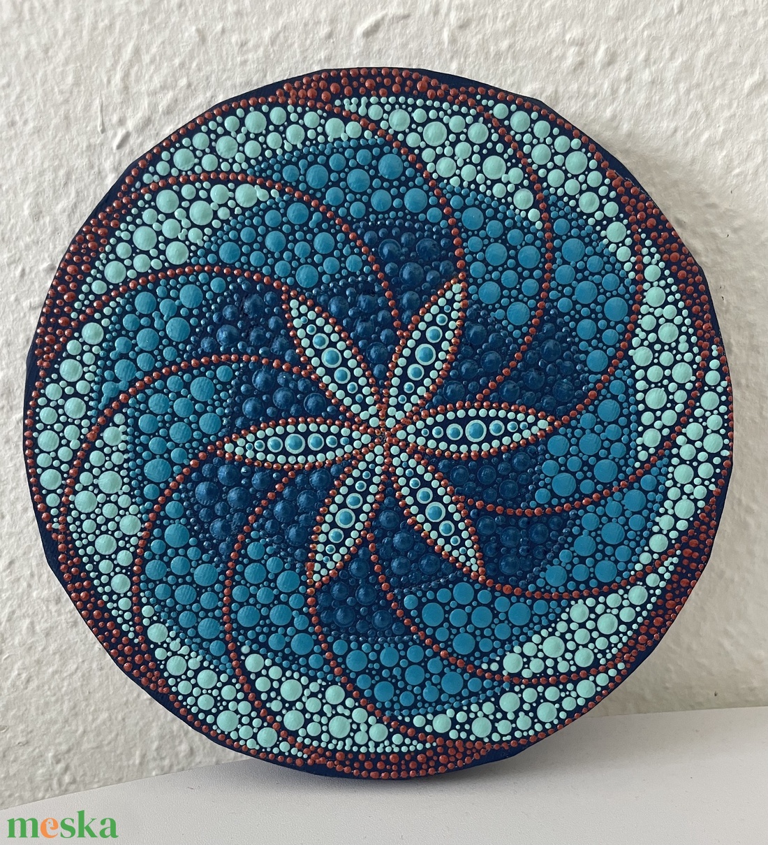 Kék-narancsszín pontozott mandala - otthon & életmód - dekoráció - spiritualitás - mandala - Meska.hu Kék-narancsszín pontozott mandala - otthon & életmód - dekoráció - spiritualitás - mandala - Meska.hu