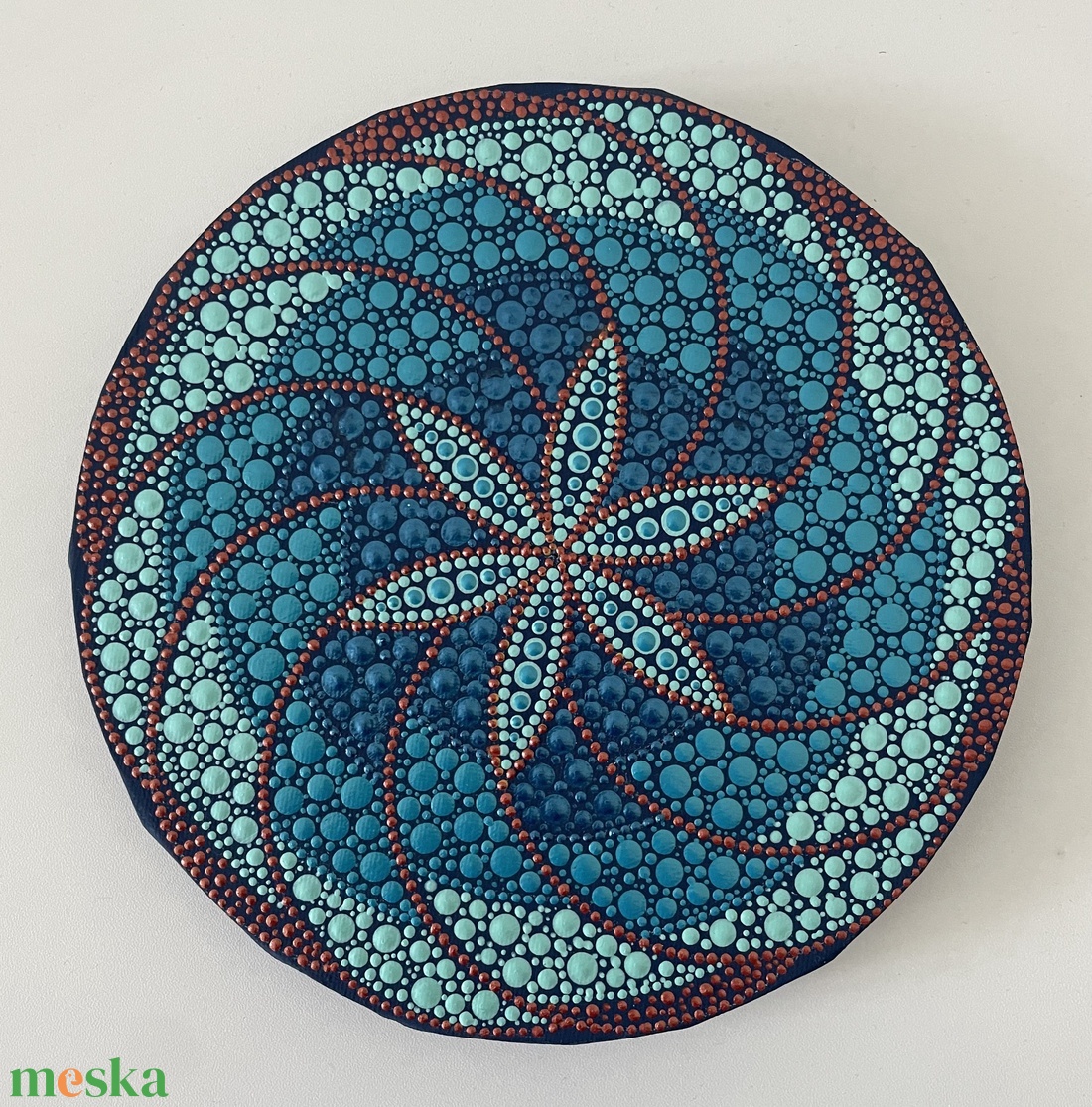 Kék-narancsszín pontozott mandala - otthon & életmód - dekoráció - spiritualitás - mandala - Meska.hu Kék-narancsszín pontozott mandala - otthon & életmód - dekoráció - spiritualitás - mandala - Meska.hu