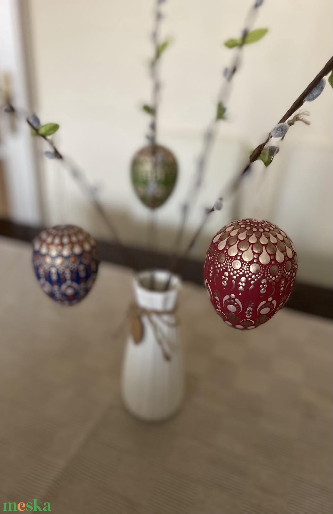 Húsvéti tojás (3 db nagyméretű tojás) - ünnepi díszek, dekorációk - húsvéti díszek és dekorációk - húsvéti tojásfadíszek - Meska.hu