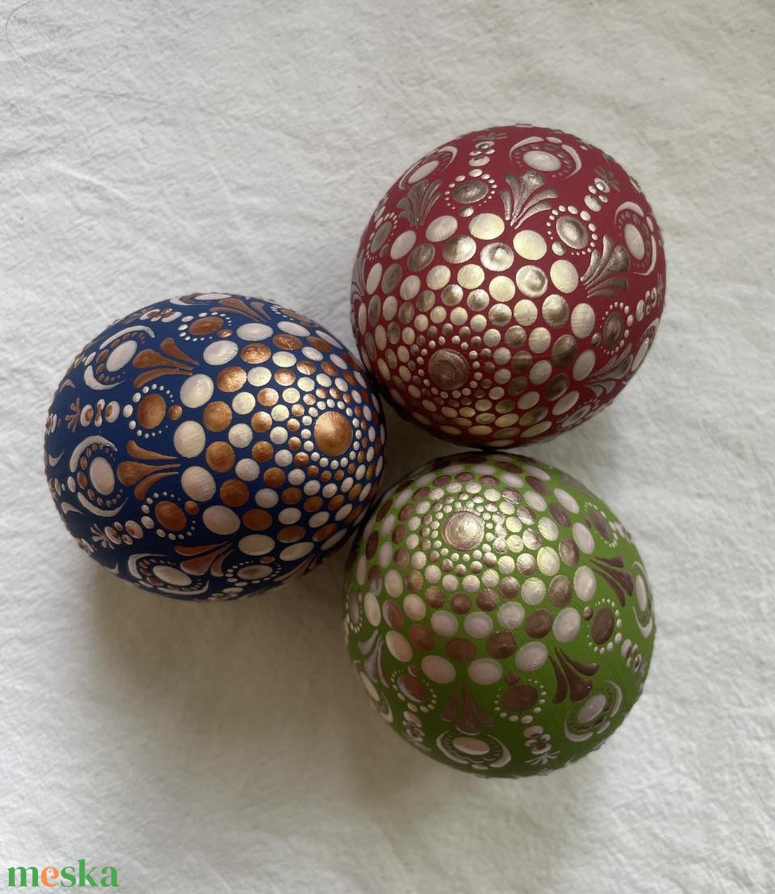 Húsvéti tojás (3 db nagyméretű tojás) - ünnepi díszek, dekorációk - húsvéti díszek és dekorációk - húsvéti tojásfadíszek - Meska.hu