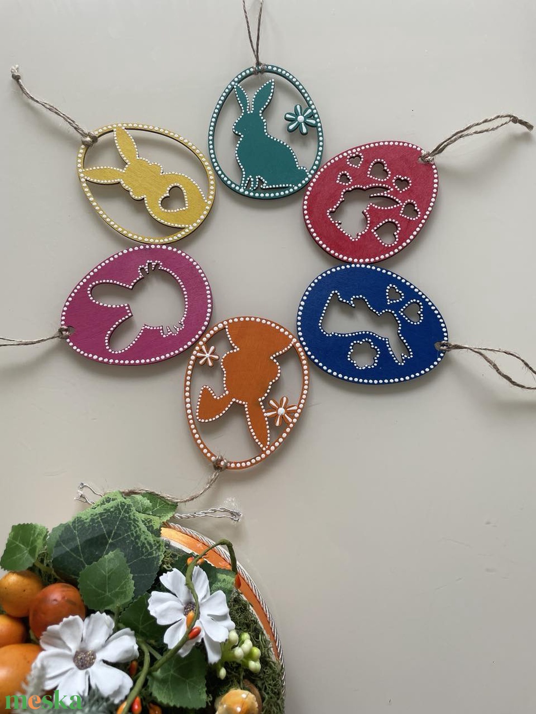 Húsvéti dísz (6 db) - ünnepi díszek, dekorációk - húsvéti díszek és dekorációk - húsvéti tojásfadíszek - Meska.hu