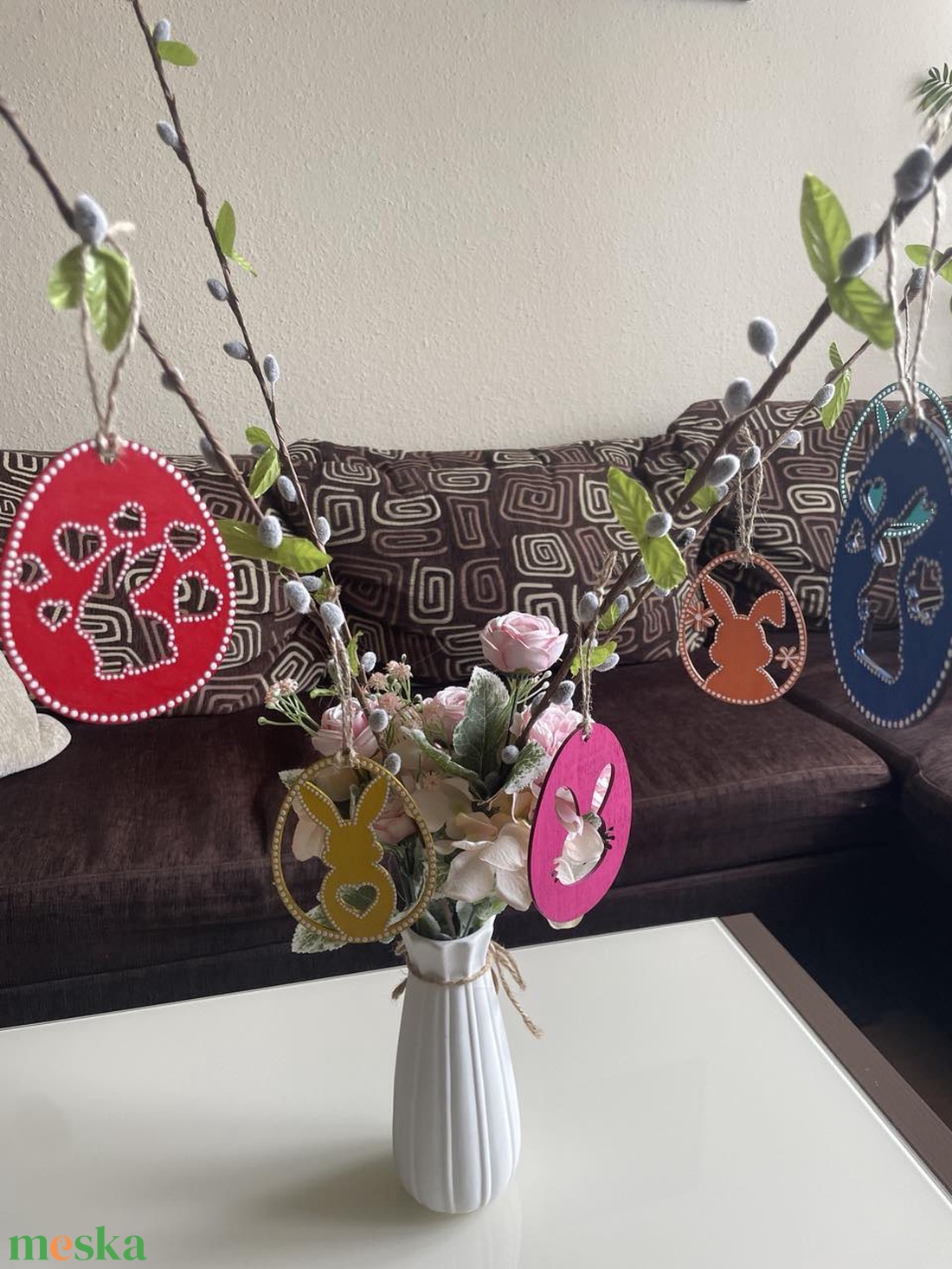 Húsvéti dísz (6 db) - ünnepi díszek, dekorációk - húsvéti díszek és dekorációk - húsvéti tojásfadíszek - Meska.hu