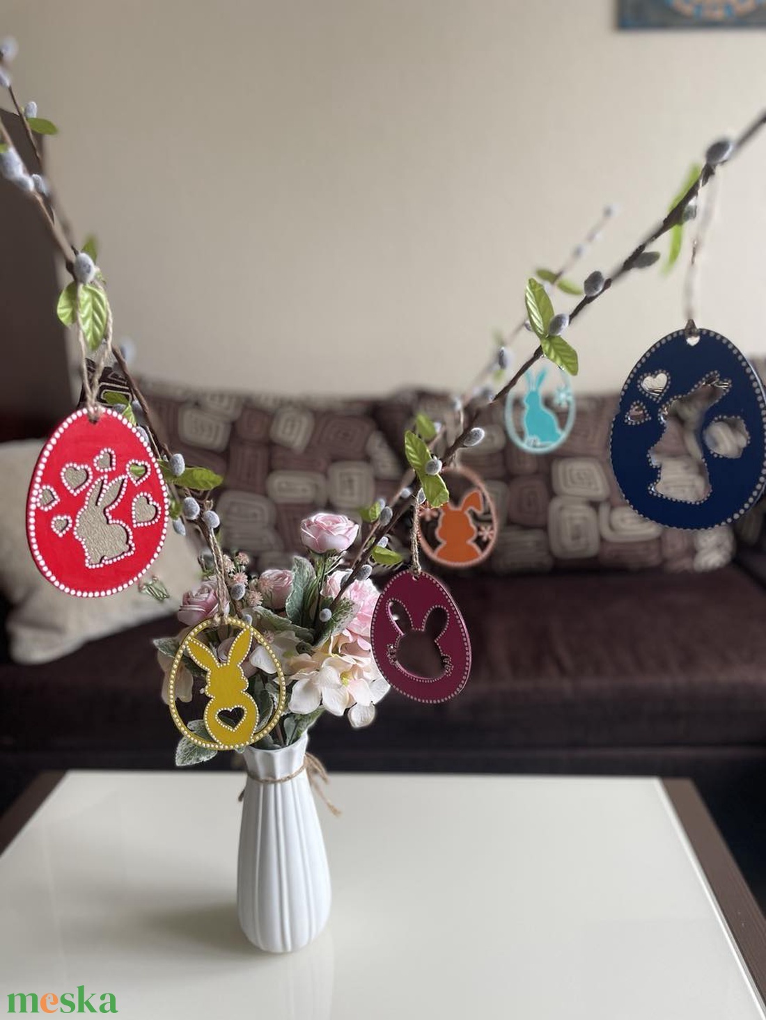 Húsvéti dísz (6 db) - ünnepi díszek, dekorációk - húsvéti díszek és dekorációk - húsvéti tojásfadíszek - Meska.hu